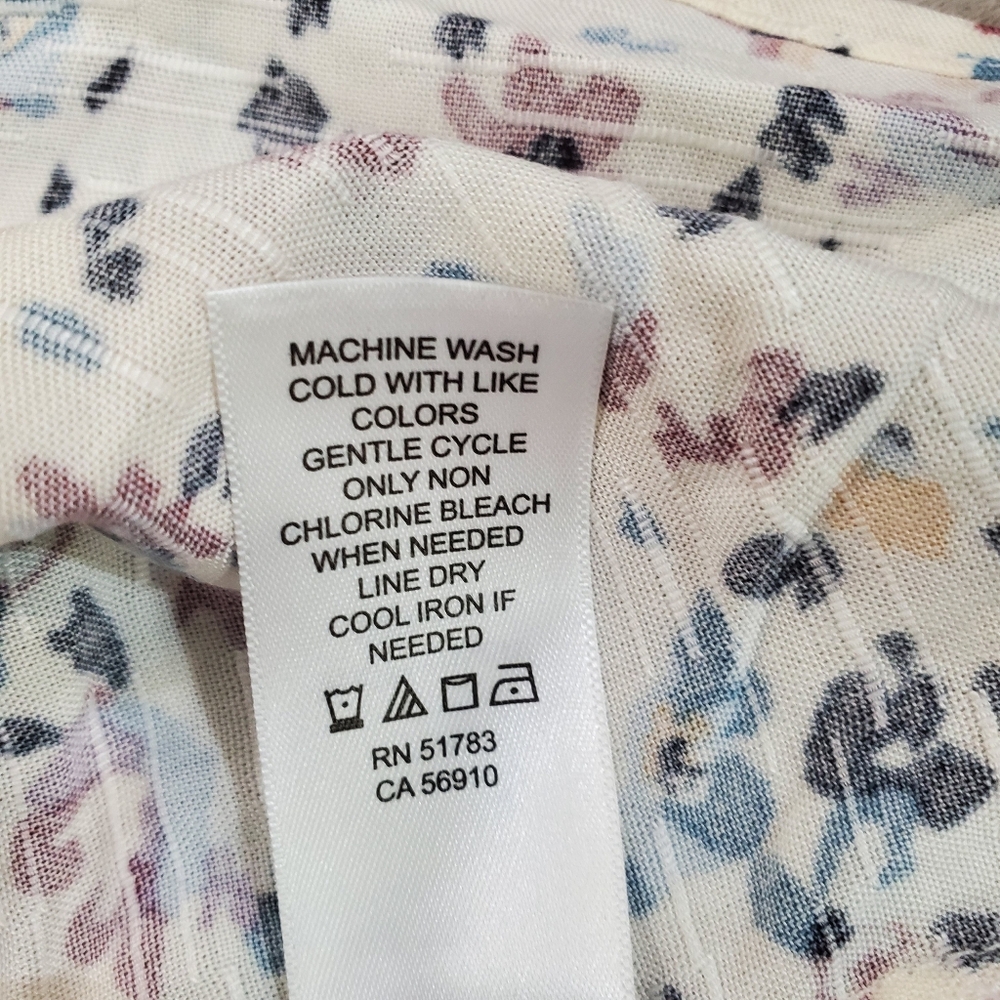 Maurices FloralPeplumCamisole Top Adj.Straps Lrg Cream BlueLav. Tan Drk Blu - Picture 7 of 7